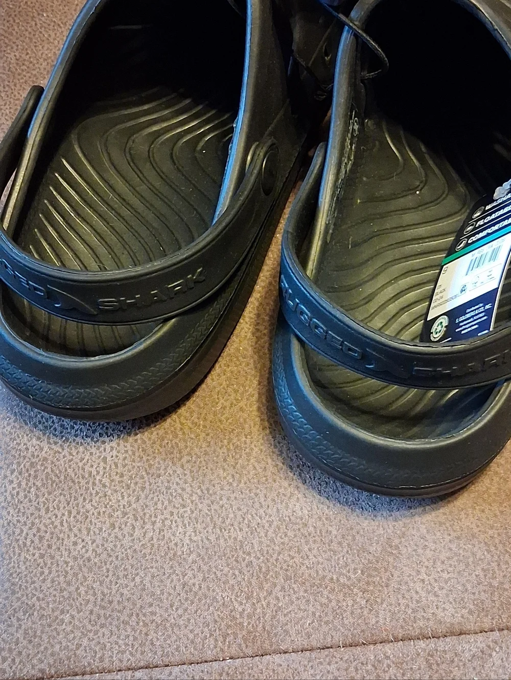 Rugged Shark Men's Black Cushioned Slip-On Water Clog Size 9